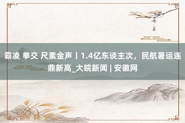 霸凌 拳交 尺素金声丨1.4亿东谈主次,民航暑运连鼎新高_大皖新闻 | 安徽网