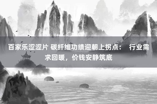 百家乐涩涩片 碳纤维功绩迎朝上拐点: 行业需求回暖,价钱安静筑底