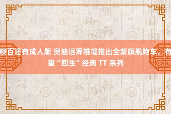 糗百还有成人版 奥迪运筹帷幄推出全新旗舰跑车,有望“回生”经典 TT 系列
