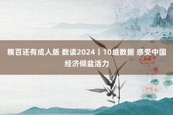 糗百还有成人版 数读2024丨10组数据 感受中国经济倾盆活力