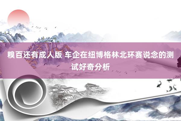 糗百还有成人版 车企在纽博格林北环赛说念的测试好奇分析